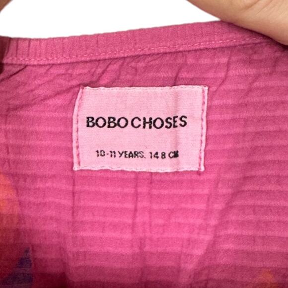 Bobo Choses Girls Chocolate Flowers All Over Woven Dress 10-11 Pink Sundress - Picture 5 of 8